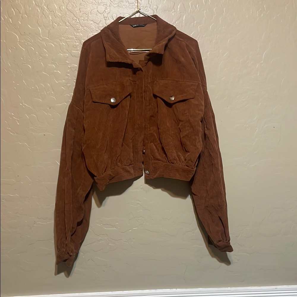 Cropped Corduroy Style Jacket